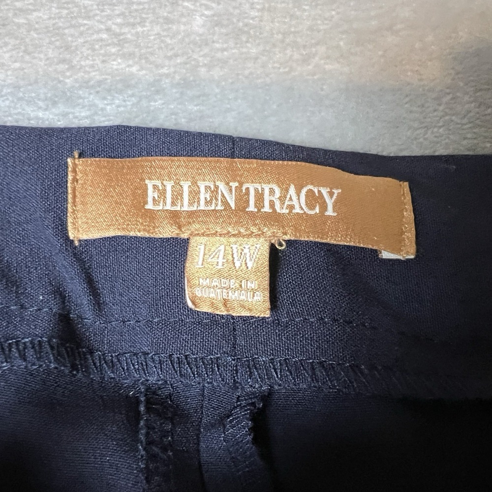 Women's Ellen Tracy Betty Slim Ankle Navy Blue Pants Size 14W - Picture 2 of 8